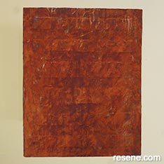 Make a rusted abstract painting