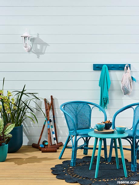 Cheerfully painted outdoor furniture