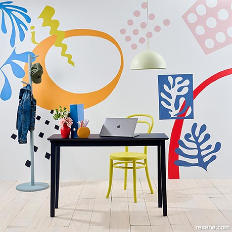 Painting energetic designs on the walls