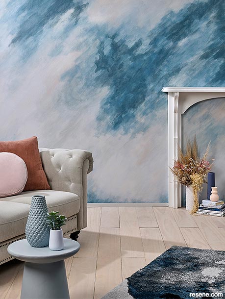 An impressionist paint effect features in this lounge